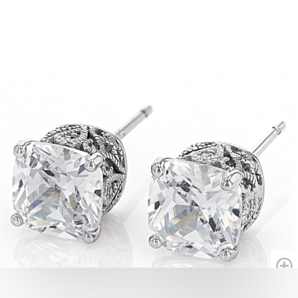 925 Vanna K For Bella Luce White Diamond Simulant Cocktail Wedding Earrings